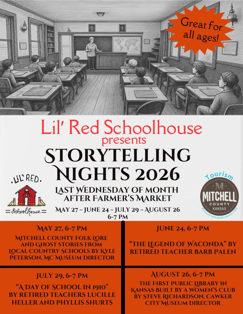 Poster for Storytelling Nights with dates and times
