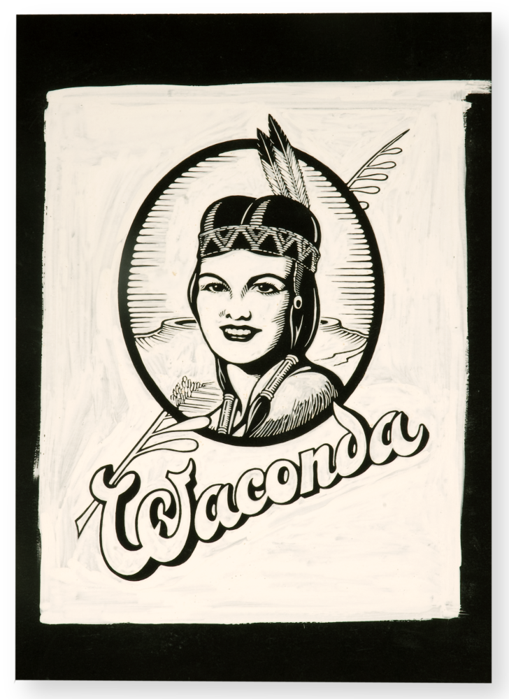 Drawing of a Native American woman named Waconda